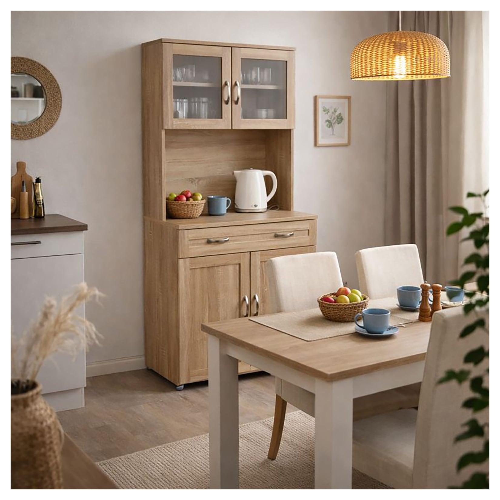 HTI-Living Küchenbuffet mit Glasteil Sonoma Blanca