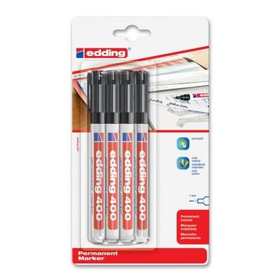 edding 400 Permanentmarker, 1mm, 4er Set schwarz