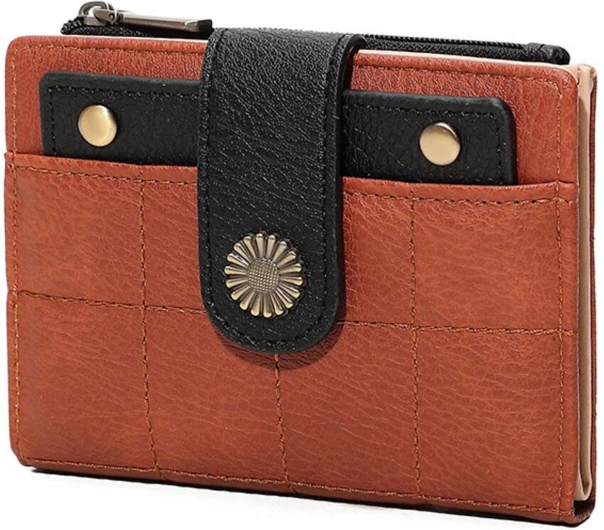 INF RFID-blockierende Brieftasche, kompakte Brieftasche aus PU-Leder für Damen