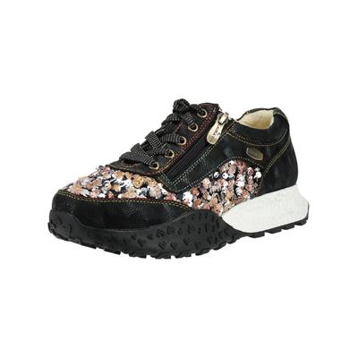 Sneaker LAURA VITA "LAURA VITA Sneaker Leder/Textil", Damen, Gr. 37, schwarz kombi, Leder, Textil, Schuhe Sneaker
