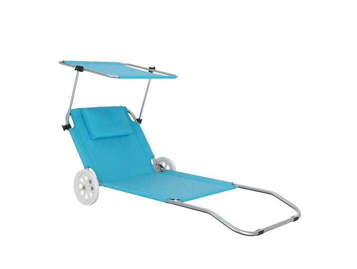 Liegestuhl SALINE mit Rollen hellblau