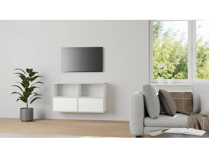 Phonoschrank mit Wandhalterung nach Maß Multiplex Multiplex Weiß