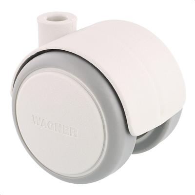 WAGNER Design Möbelrolle/Doppelrolle - SOFT - Durchmesser Ø 50 mm, papyrusweiß/grau, Tragkraft 50 kg - 01670501
