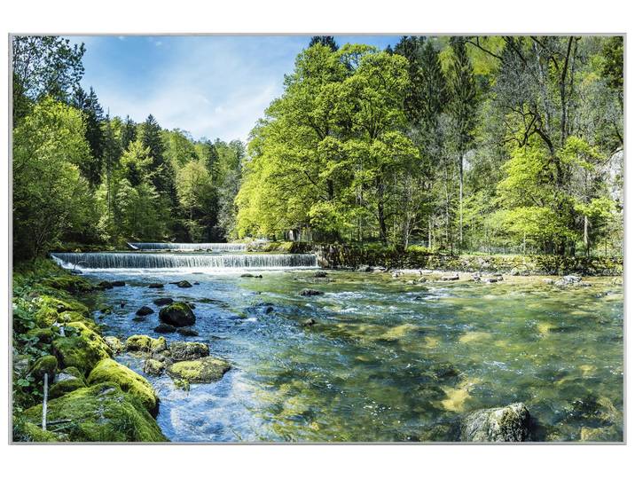 Bild mit Rahmen Alpenflusslauf image LAND