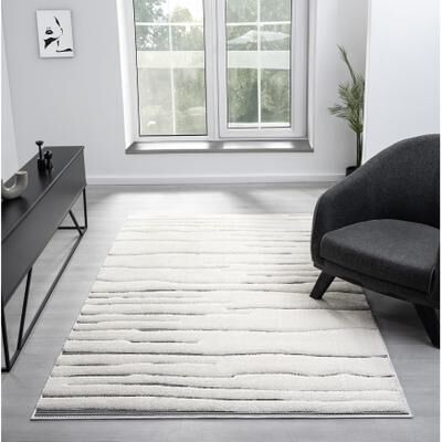 MDA Rugs Natural Collection Modern Abstract Cream Area Rug