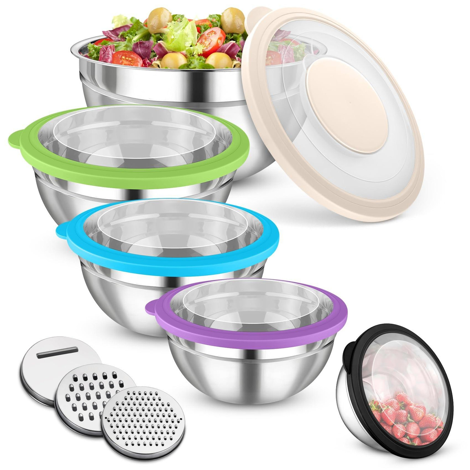 Mengkom Set met Deksel en Raspop Accessoires