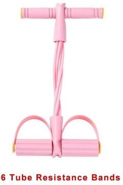 Uplift Essentials Resistance Band Tensioner With Non Slip Handles 6 Tube Pink