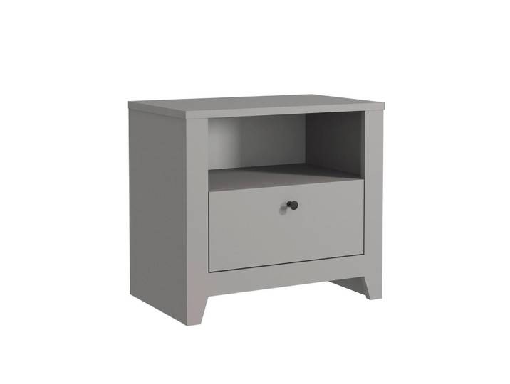 Livetastic Nachttisch Bled Nachttisch, Grau, Uni, 55x35x50 cm, einfacher Aufbau, Schlafzimmer, Nachttische