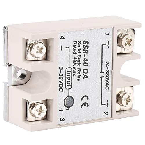 Hilitand Solid State Relais SSR-40DA 40A Monofasig, Ingang 3-32V DC, Uitgang 24-380V AC