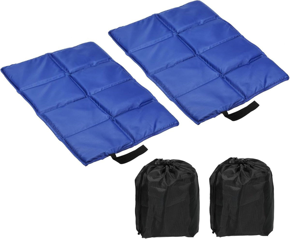 Set van 2 waterbestendige buitenkussens donkerblauw met opbergtas