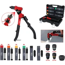 KS Tools 3 in 1 Handnietzangen-Satz, drehbar, 12-tlg. - 150.9820