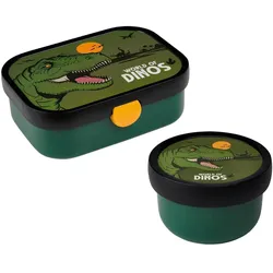 Mepal Campus Obst- und Bentobox Dino, Lunchbox, Grün, Mehrfarbig