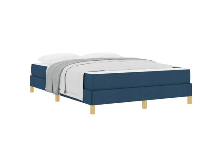 KTHLBRH Boxspringbett mit Matratze blau 140 x 200 cm Stoffbezug, technisches Holz, modernes Design, klare Linien