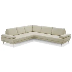 ComfortPlan Ecksofa Bristol Leder Weiß