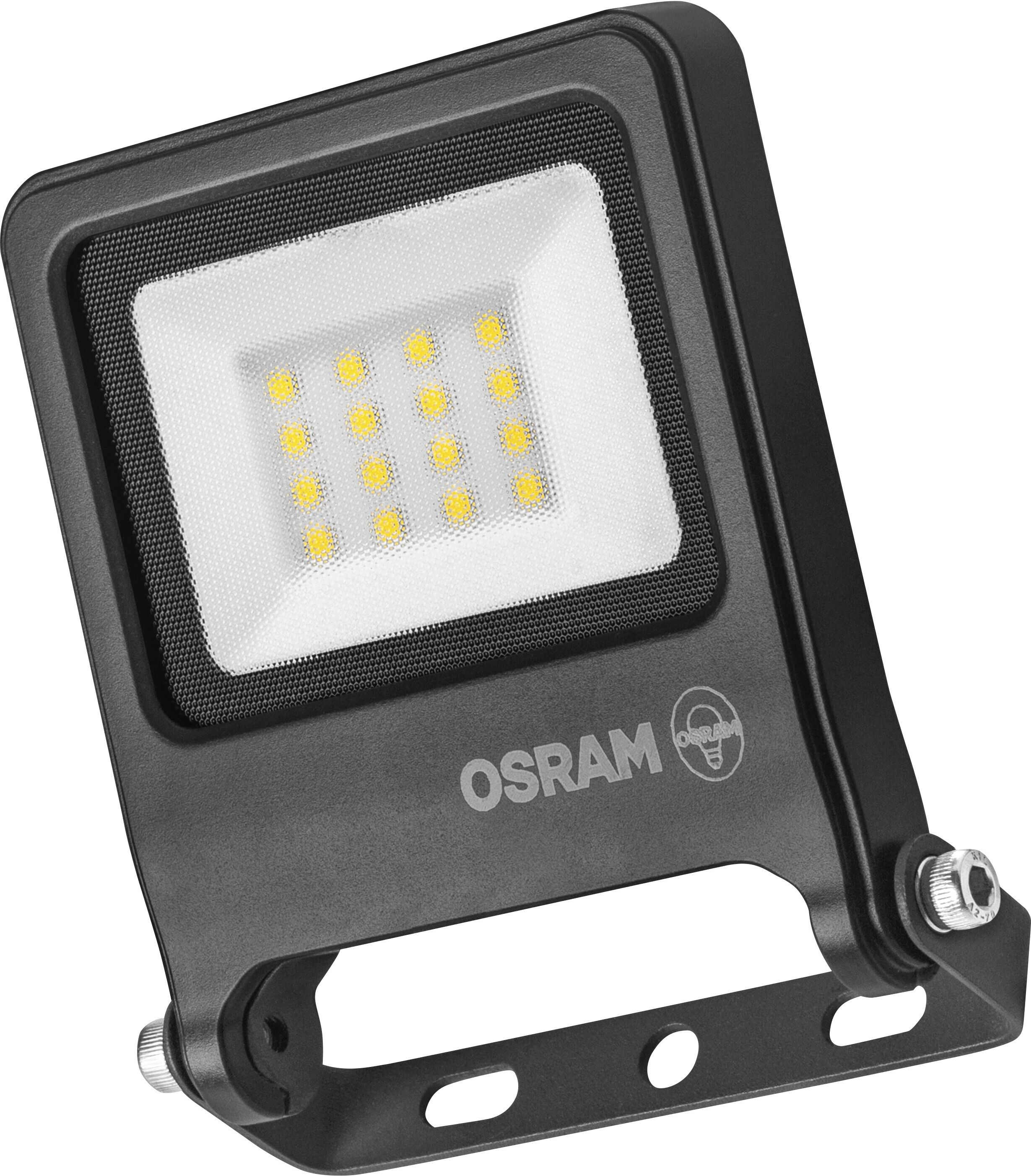 LED Flutlichtstrahler OSRAM "ENDURA Flood Warm White PCR", schwarz (dunkelgrau), H:12,2cm L:10,8cm T:3,3cm, Leuchten, LED Flutlichtstrahler, grau, LED-Modul, Aluminium