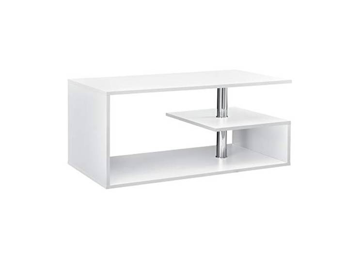 [en.casa] Couchtisch Haarlem Wohnzimmertisch rechteckig 90 x 50 x 41 cm Sofatisch mit Stauraum Kaffeetisch Weiß