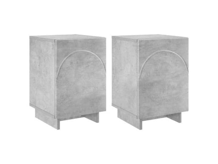 Heofavd Nachttisch 2er Set Betongrau 33,5x34,5x50cm Holzwerkstoff