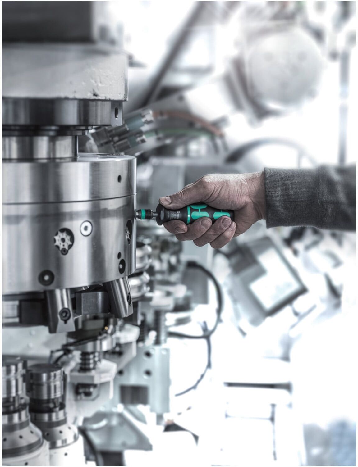 Wera Serie 7400 Kraftform Drehmomentschraubendreher, mit werkseitig fest voreingestelltem Messwert (1,2-3,0 Nm) mit Rapidaptor Schnellwechselfutter, Heftgr (05074716001)