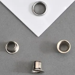 10000 Ösen für Papier vernickelt | ähnlich Typ 24, 25 - Ø 3,8mm - L 3,4mm, Metall, silber