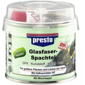 Presto Spachtelmasse 601013, 2K Glasfaserspachtel, grau, für Karosserien, Innen- & Außenbereich, 250g