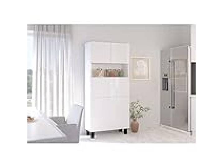 BB Loisir Armoire Placard Convertible en Bureau et Table Home Office 175x80x32cm « Homi-Blanc Mat/Blanc Brillant »