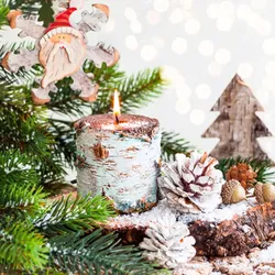 ti-flair 20 Papierservietten 33x33cm Tannen Kerzenmotiv 3lagige Weihnachtsservietten Bunt