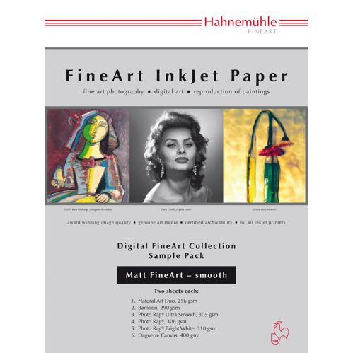 Hahnemühle Digital FineArt A 4 Testpack matte, glatte Papiere