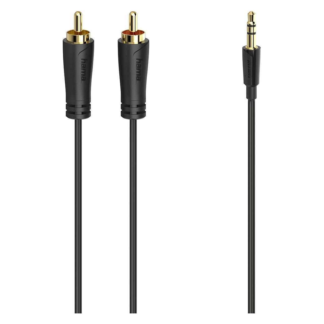 Hama Audio-Kabel, 3,5-mm-Klinken-Stecker - 2 Cinch-Stecker, Stereo, verg., 3,0 m (3 m, Cinch Kabel) (00205261)