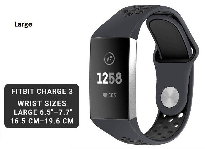 DrPhone Fitbit Charge 3 / Charge 3 SE TPU Sport Armband - Zwart