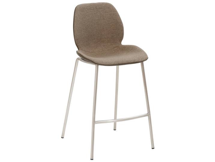 Novel Barhocker, Schlamm, Edelstahl, Sand, Metall, Rundrohr, 49x97x53 cm, Stoff-/Lederauswahl, Esszimmer, Barmöbel, Barhocker