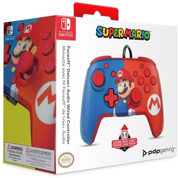 Nintendo Faceoff Deluxe+ Audio Langallinen Ohjain - Mario SWITCH