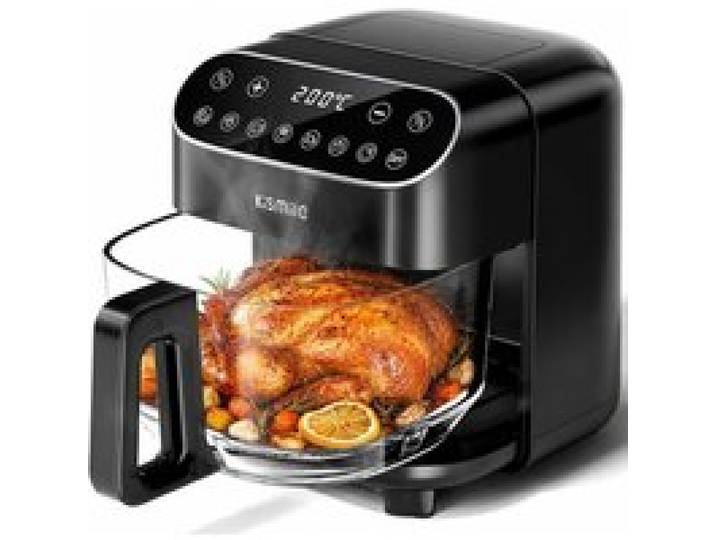 Friteuse Airfryer En Verre 4 7 L 1500 W Sans PFAS Écran Tactile Panier En Verre Cuisson Rapide