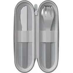Monbento Besteck Slim Nest Trio mit Messer, Besteck, Grau