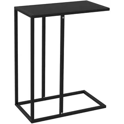 HOMCOM Beistelltisch Couchtisch in C-Form, Sofatisch Nachttisch mit Stahlgestell