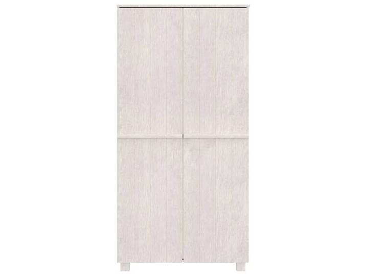 Garde-robe en bois massif - - Blanc - 89x50x180 cm - Bois de pin massif - Compartiment supérieur 85x24 cm