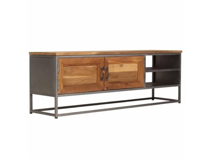 Helloshop26 TV-Bank, TV-Schrank, praktisches Design, recyceltes Teak und Stahl, 120 cm, 2502215