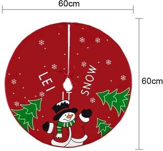 Inspired Finds Festive Christmas Tree Skirt 35.43in Or 23.62in Cartoon Tree Base Cover For Holiday Xmas Home Decor snowman Lei Snow 23.62in