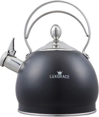 Creative Labs Home 2.5 Quart Black Stainless Steel Whistling Tea Kettle