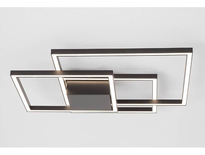 Plafonnier Bilbao type B 56 x 9 x 56cm Noir/Noir Câble ABS, douille ABS, baldaquin aluminium, boîtier luminaire aluminium LED non-remplaçables