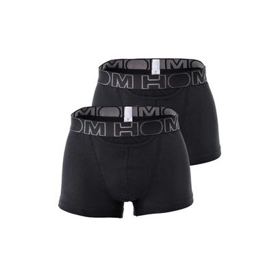 Boxershorts HOM "Boxershort HOM Boxerlines 2 2er Pack", Herren, Gr. L, schwarz, Obermaterial: 95% Baumwolle CO. 5% Elasthan EL., Unterhosen