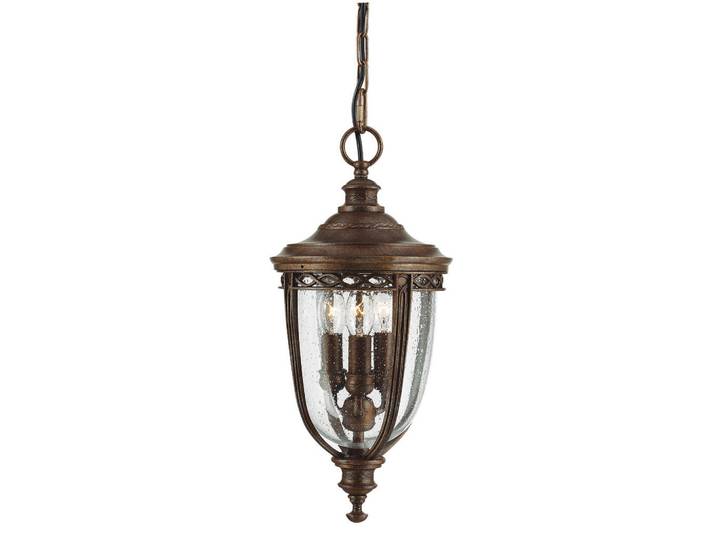 Elstead Lighting Aussenhängeleuchte English Bridle, Bronzefarben, Metall, Glas, 58 cm, RoHS, Lampen & Leuchten, Außenbeleuchtung, Außendeckenleuchten