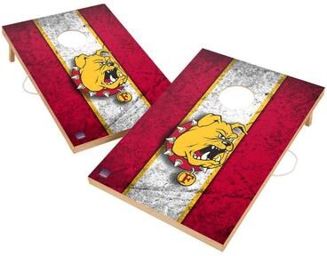 Skip's Garage Vintage Ferris State University Bulldogs Regulation 2x4 Cornhole Set