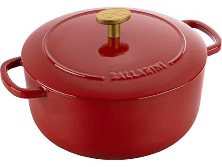 BALLARINI Bellamonte Auflaufform, Bräter, Dutch Oven, emailliertes Gusseisen, rund, 20 cm, 2,5 L, Rot