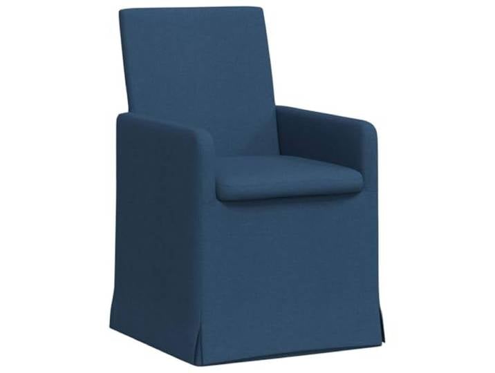 KDVXBCQJH 2er Set Esszimmerstühle Blau Polsterstuhl mit Rollen Komfortable Küchenstühle mit Armlehne und Rollen für Esszimmer und Homeoffice. Ergonomischer Stoffstuhl für langes Sitzen.