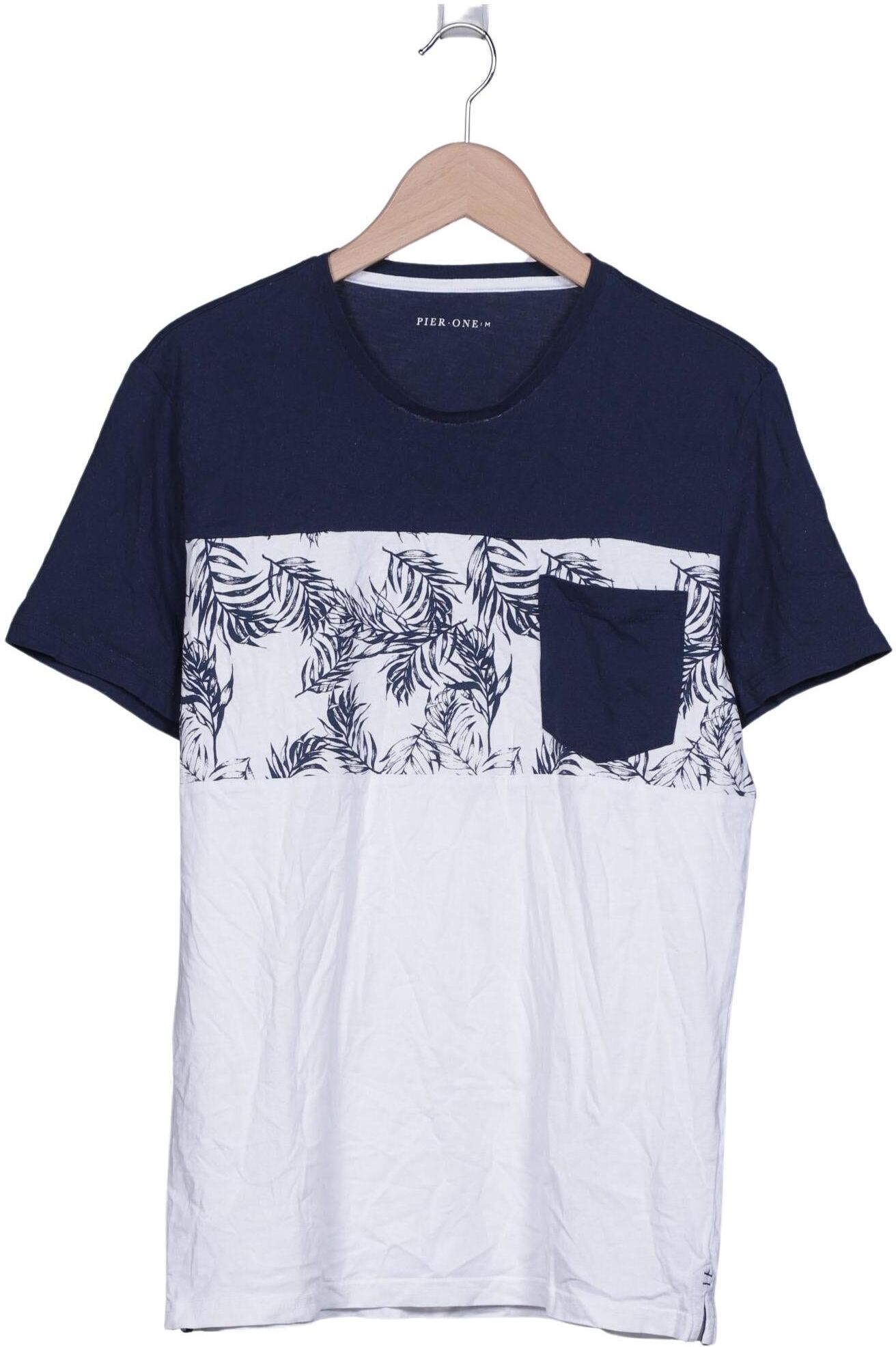 pier one Herren T-Shirt, Mehrfarbig, Gr. M, Baumwolle - Second Hand