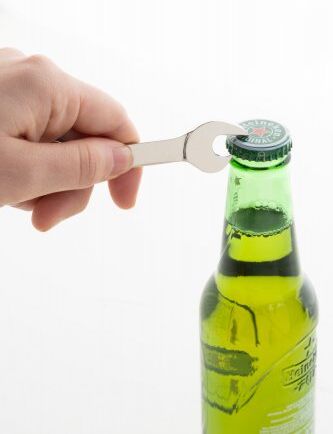 Portachiavi apribottiglie in metallo, scatola kraft regalo Personalizzate o neutre