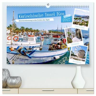 Griechische Insel Kos. Sommerstimmung in den Farben der Ägäis (hochwertiger Premium Wandkalender 2027 DIN A2 quer), Kunstdruck in Hochglanz