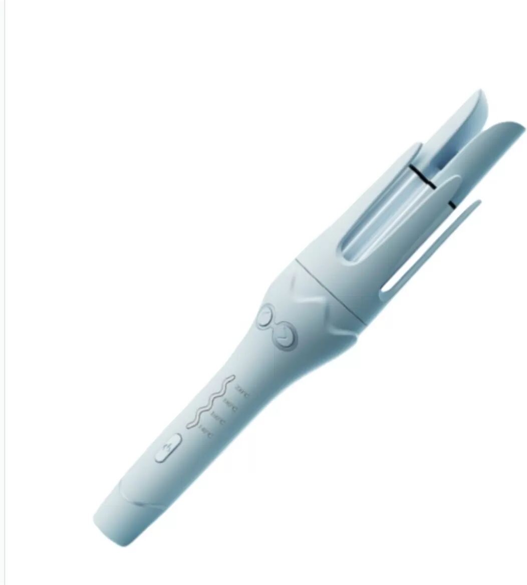 INF 36mm Negativ-Ionen Lockenstab: Automatischer, rotierender Haarcurler mit einstellbarer Hitze Blau