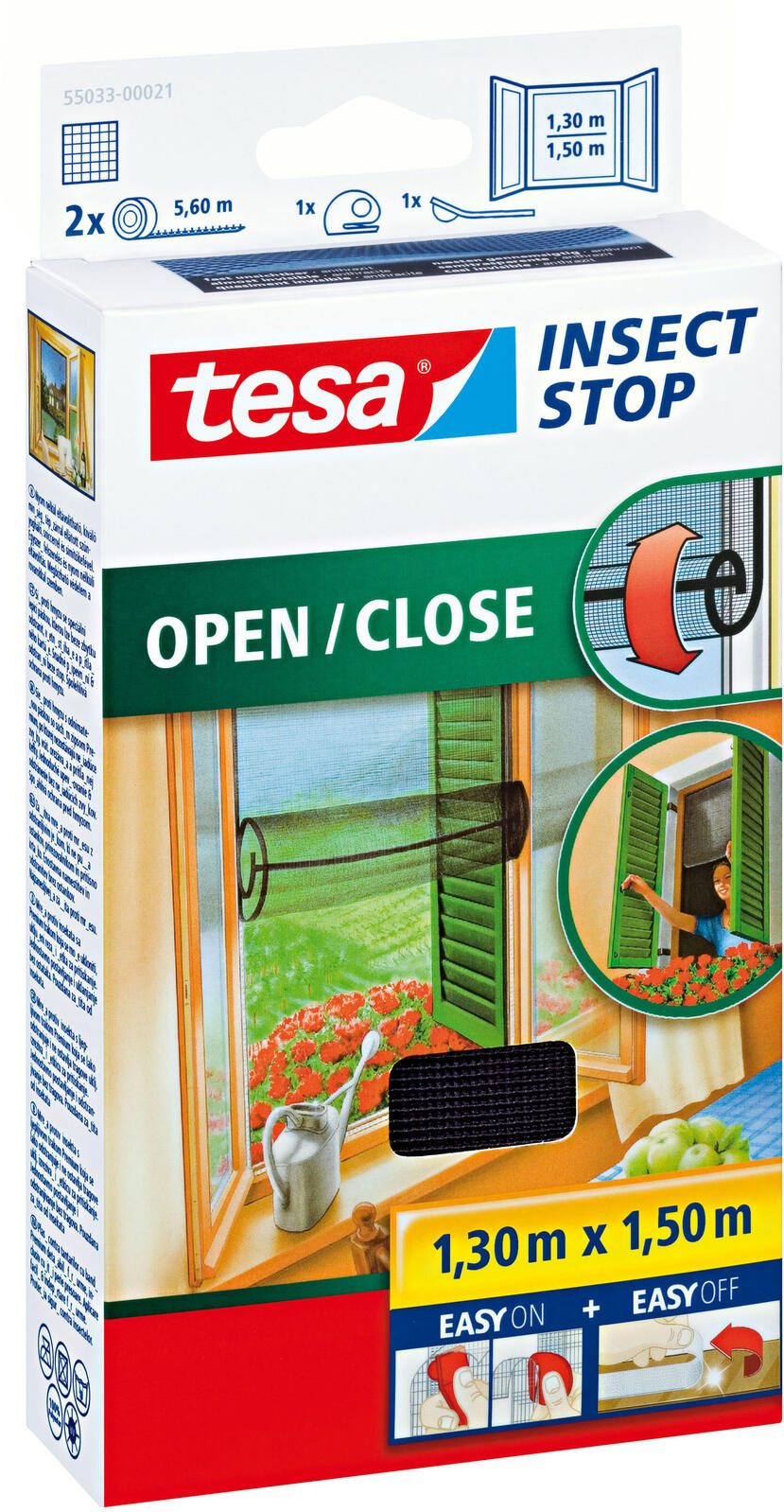tesa Fliegengitter INSECT STOP OPEN/CLOSE anthrazit 1,3 x 1,5 m 55033-00021-03