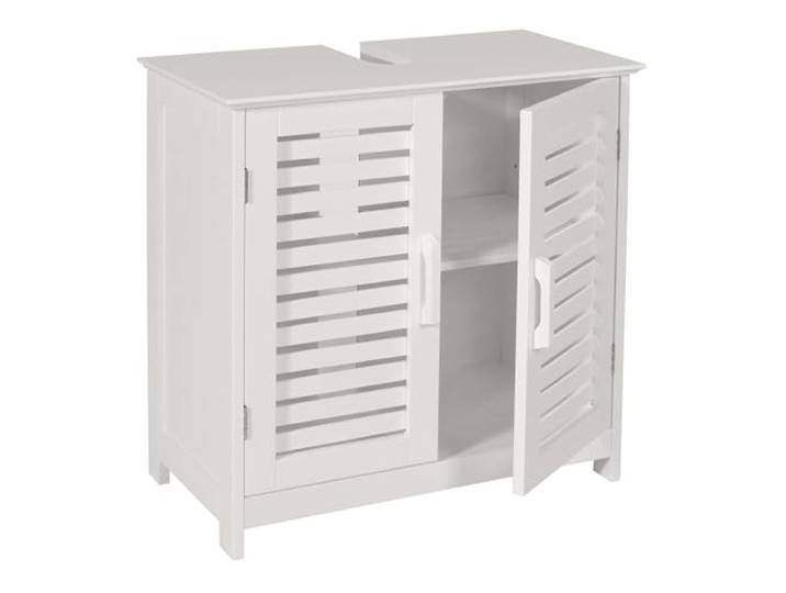 Mendler Waschbeckenunterschrank HWC-B41 Bambus MDF 60x60x30cm MVG - weiß